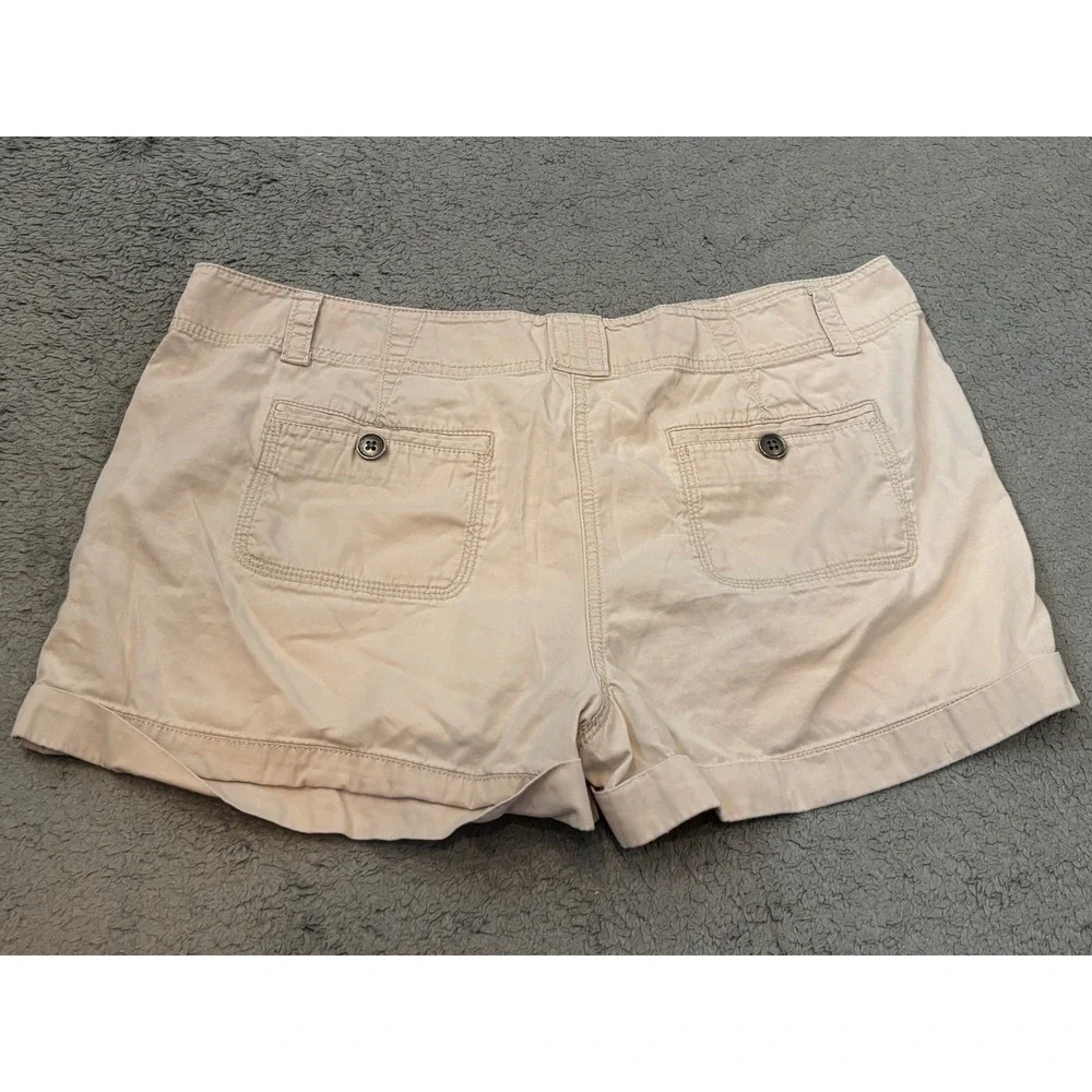 Ann Taylor LOFT Womens Khaki Shorts Tan Original Fit Cuffed Size 12 Utility